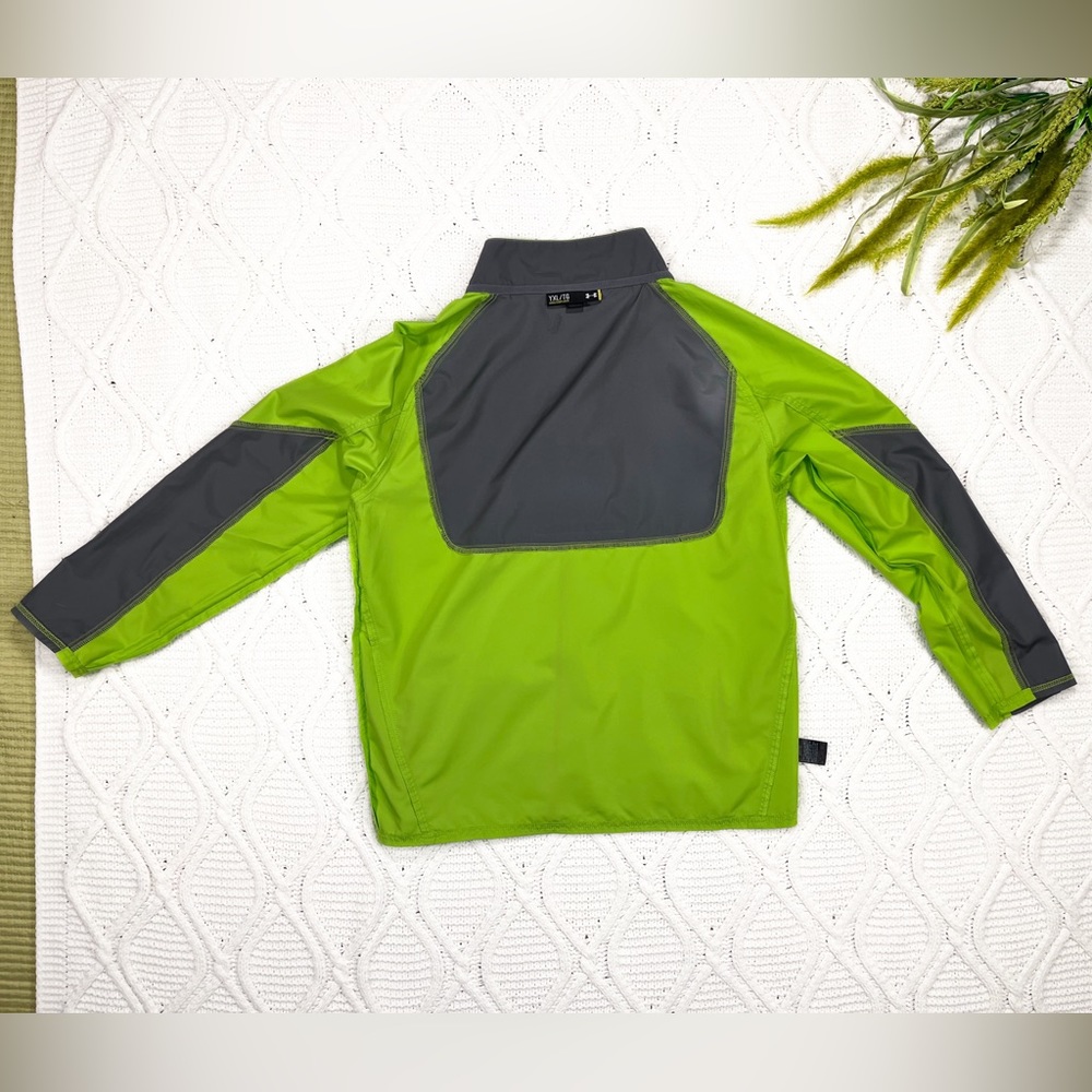 Under Armor Mock Neck Windbreaker Jacket Green Gray Youth XL‎ - Picture 5 of 13